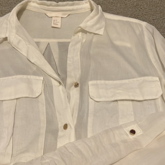 H&M sheer blouse in white - Picture 4 of 5